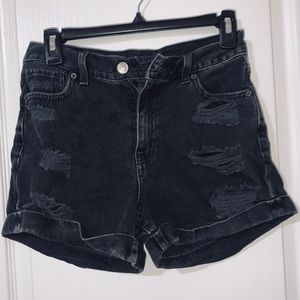 American Eagle black jean shorts